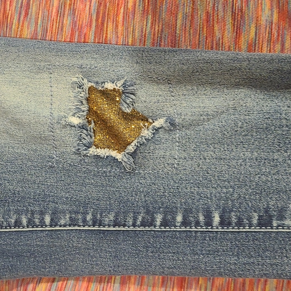 Black Daisy Billie Jegging with Gold Patch Detailing, size 9/29 - Picture 6 of 9